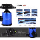 ZOMEI Z888 Portable Professional Travel Aluminium Tripod Monopod with Ball Head for Digital Camera(Blue)