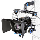 YELANGU YLG1103A-B Large Handle Video Camera Cage Stabilizer + Matte Box Kit for DSLR Camera / Video Camera
