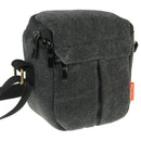 Portable Digital Camera Canvas Bag with Strap, Size: 13.5cm x 9cm x 14cm(Black)