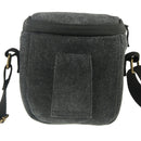 Portable Digital Camera Canvas Bag with Strap, Size: 13.5cm x 9cm x 14cm(Black)