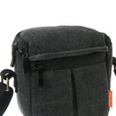 Portable Digital Camera Canvas Bag with Strap, Size: 13.5cm x 9cm x 14cm(Black)