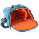 Portable Digital Camera Canvas Bag with Strap, Size: 13.5cm x 9cm x 14cm(Blue)
