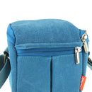 Portable Digital Camera Canvas Bag with Strap, Size: 13.5cm x 9cm x 14cm(Blue)