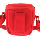 Portable Digital Camera Canvas Bag with Strap, Size: 13.5cm x 9cm x 14cm(Red)