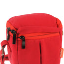 Portable Digital Camera Canvas Bag with Strap, Size: 13.5cm x 9cm x 14cm(Red)