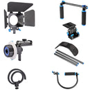 YELANGU YLG1102A-B Dual Handles Camera Shoulder Mount Kit with Matte Box & C Mount for DSLR Camera / Video Camera