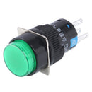 Car DIY Round Button Push Switch / Green Indicator