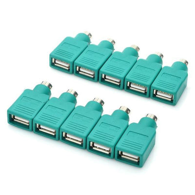 10 pcs USB Female to PS Male Convertor Plug
