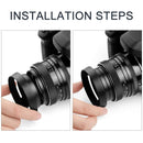 Metal Vented Lens Hood for Lens with 58mm Filter Thread(Black)