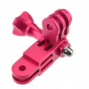 Aluminum Mount three-way Pivot Arm Set for GoPro HERO10 Black / HERO9 Black / HERO8 Black /7 /6 /5 /5 Session /4 Session /4 /3+ /3 /2 /1, DJI Osmo Action, Xiaoyi and Other Action Cameras(Magenta)