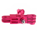 Aluminum Mount three-way Pivot Arm Set for GoPro HERO10 Black / HERO9 Black / HERO8 Black /7 /6 /5 /5 Session /4 Session /4 /3+ /3 /2 /1, DJI Osmo Action, Xiaoyi and Other Action Cameras(Magenta)