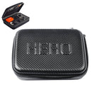 Carbon Fiber Shockproof Waterproof Portable Case for GoPro HERO10 Black / HERO9 Black / HERO8 Black / HERO7 /6 /5 /5 Session /4 Session /4 /3+ /3 /2 /1, DJI Osmo Action and Other Sport Cameras (ST-130)(Black)