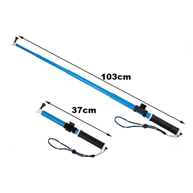 TMC 14-40.5 inch Extension Pole for GoPro HERO9 Black / HERO8 Black / HERO7 /6 /5 /5 Session /4 Session /4 /3+ /3 /2 /1, Insta360 ONE R, DJI Osmo Action and Other Action Camera(Blue)