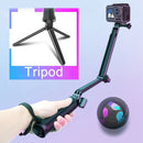 3-Way Monopod + Tripod + Grip Super Portable Magic Mount Selfie Stick for GoPro HERO9 Black / HERO8 Black / HERO7 /6 /5 /5 Session /4 Session /4 /3+ /3 /2 /1, Insta360 ONE R, DJI Osmo Action and Other Action Camera, Length of Extension: 20-62cm