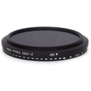 58mm ND Fader Neutral Density Adjustable Variable Filter ND 2 to ND 400 Filter(Black)