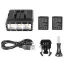 300LM Waterproof Video Light Flashlight with Base Mount & Screw & Dual Batteries for GoPro HERO10 Black / HERO9 Black / HERO8 Black / HERO7 /6 /5 /5 Session /4 Session /4 /3+ /3 /2 /1, Insta360 ONE R, DJI Osmo Action and Other Action Cameras