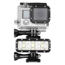 300LM Waterproof Video Light Flashlight with Base Mount & Screw & Dual Batteries for GoPro HERO10 Black / HERO9 Black / HERO8 Black / HERO7 /6 /5 /5 Session /4 Session /4 /3+ /3 /2 /1, Insta360 ONE R, DJI Osmo Action and Other Action Cameras