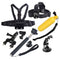 YKD -136 8 in 1 Chest Strap + Head Strap + Bike Handlebar Holder + Suction Cup Mount Holder + Extendable Handle Monopod + Floating Handle Grip Set for GoPro HERO10 Black / HERO9 Black / HERO8 Black / ... /3 /2 /1, DJI Osmo Action and Other Action Cameras