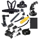 YKD -134 14 in 1 Head Strap + Chest Strap + Floating Handle Grip + Extendable Handle Monopod + Tripod Mount Adapter + Bike Handlebar Holder + Wrist Armband Strap + Suction Cup Mount Holder + 3-Way Adj ... /3 /2 /1, DJI Osmo Action and Other Action Cameras