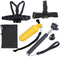 YKD-127 6 in 1 Chest Belt + Head Strap + Floating Bobber Monopod + Monopod Tripod Mount Adapter + Carry Bag Set for GoPro HERO10 Black / HERO9 Black / HERO8 Black / HERO7 /6 /5 /5 Session /4 Session / ... /3 /2 /1, DJI Osmo Action and Other Action Cameras