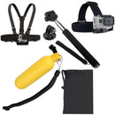 YKD-101 5 in 1 Monopod + Tripod Adapter + Float Bobber Handheld Stick + Chest Belt + Head Strap + Bag for GoPro HERO10 Black / HERO9 Black / HERO8 Black / HERO7 /6 /5 /5 Session /4 Session /4 /3+ /3 /2 /1, DJI Osmo Action and Other Action Cameras