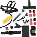 YKD-103 22 in 1 Chest Belt + Remote Wrist Belt + Head Strap + Helmet Strap + Carry Bag + Handheld Monopod Mount Set for GoPro HERO10 Black / HERO9 Black / HERO8 Black / HERO7 /6 /5 /5 Session /4 Sessi ... /3 /2 /1, DJI Osmo Action and Other Action Cameras