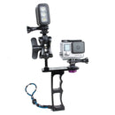 TMC Single Handheld Diving Light Arm Aluminum Mount with Lanyard for GoPro HERO9 Black / HERO8 Black / HERO7 /6 /5 /5 Session /4 Session /4 /3+ /3 /2 /1, DJI Osmo Action and Other Action Cameras(Silver)