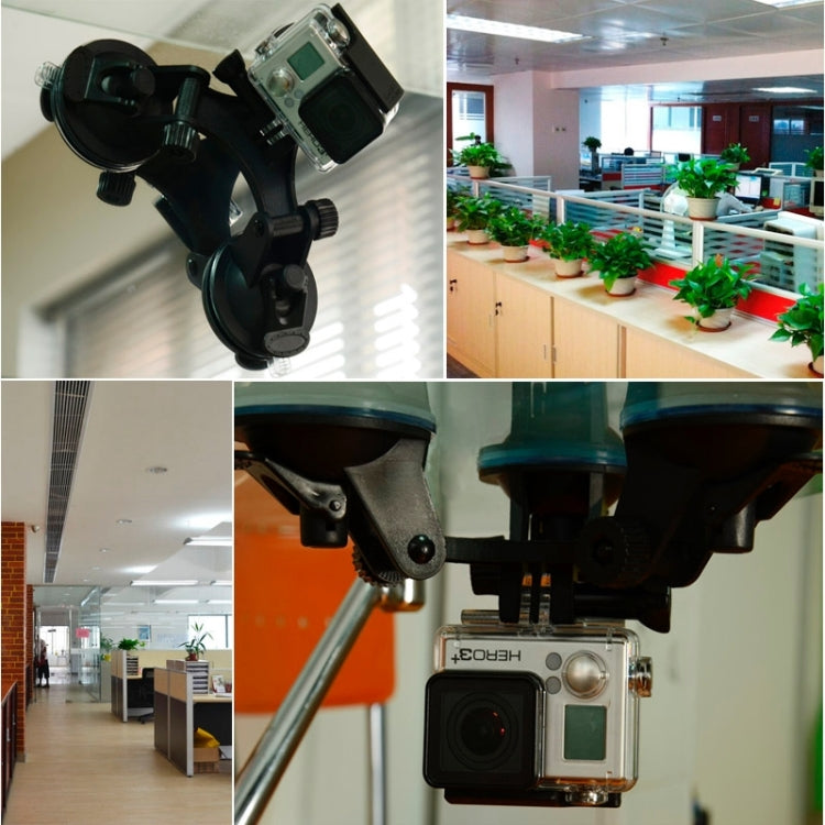 Triangle Direction Suction Cup Mount with Hexagonal Screwdriver for GoPro HERO10 Black / HERO9 Black /HERO8 Black /7 /6/ 5 /5 Session /4 /3+ /3 /2 /1, Xiaoyi and Other Action Cameras(XM70-A)