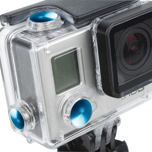 3 PCS TMC Aluminum Anodized Color Button Set for GoPro Hero 3+(Blue)