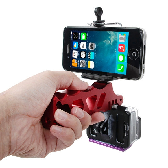 TMC HR167 Grip + Extender Set for GoPro HERO9 Black / HERO8 Black / HERO7 /6 /5 /5 Session /4 Session /4 /3+ /3 /2 /1, Insta360 ONE R, DJI Osmo Action and Other Action Cameras(Red)