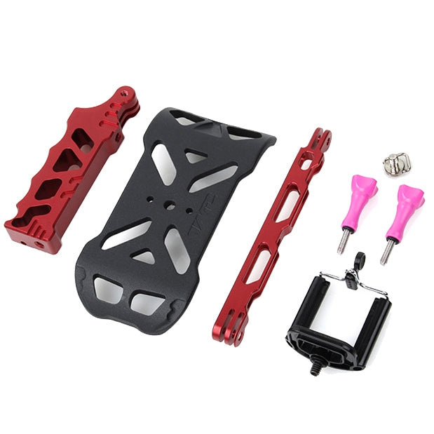 TMC HR167 Grip + Extender Set for GoPro HERO9 Black / HERO8 Black / HERO7 /6 /5 /5 Session /4 Session /4 /3+ /3 /2 /1, Insta360 ONE R, DJI Osmo Action and Other Action Cameras(Red)