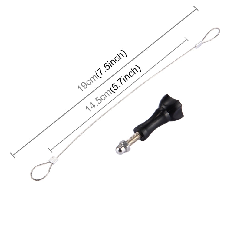 Stainless Steel Lanyard / Tether with Screw for GoPro HERO10 Black / HERO9 Black /HERO8 Black /7 /6/ 5 /5 Session /4 /3+ /3 /2 /1(Silver)