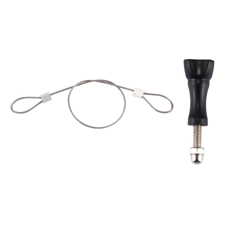 Stainless Steel Lanyard / Tether with Screw for GoPro HERO10 Black / HERO9 Black /HERO8 Black /7 /6/ 5 /5 Session /4 /3+ /3 /2 /1(Silver)