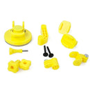 TMC Car Suction Cup Mount + Tripod Adapter + Handle Screw for GoPro HERO10 Black / HERO9 Black / HERO8 Black /7 /6 /5 /5 Session /4 Session /4 /3+ /3 /2 /1, DJI Osmo Action, Xiaoyi and Other Action Cameras(Yellow)