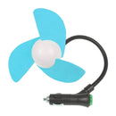 Mini Car Cigarette Lighter Powered 3-Blade Cooling Fan(Blue)