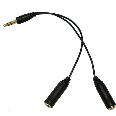 3.5mm Male to Dual 3.5mm Female Earphone Splitter adapter, Length: Approx 25cm