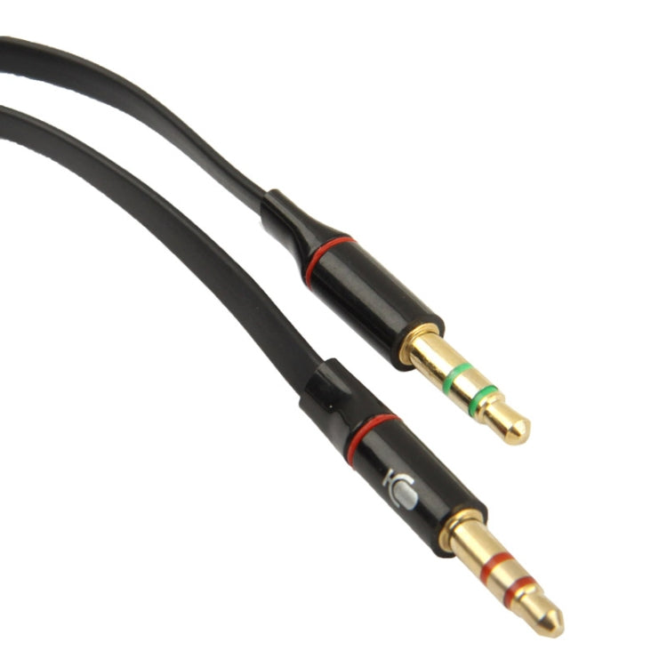 3.5mm female to 3.5mm Male Microphone Jack + 3.5mm Male Earphone Jack Adapter Cable(Black)