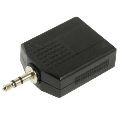 3.5mm Male to 2 Female 6.35mm Audio Adapter(Black)