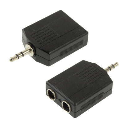 3.5mm Male to 2 Female 6.35mm Audio Adapter(Black)