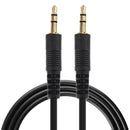 1m 3.5mm Male to 3.5mm Male Plug Stereo Audio Aux Cable (Black + Gold Plated Connector)