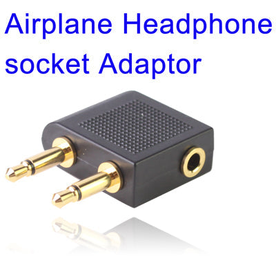 3.5mm Airplane Headphone Socket Adapter(Black)