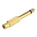 Gold Plated 6.35mm Memo Male to RCA Headphone Jack Adapter