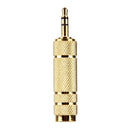 Gold Plated 3.5mm Plug to 6.35mm Stereo Jack Adaptor Socket Adapter