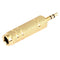 Gold Plated 3.5mm Plug to 6.35mm Stereo Jack Adaptor Socket Adapter