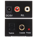 Digital Optical Coax to Analog RCA Audio Converter(Black)