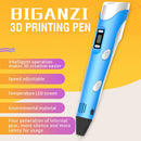Hand-held 3D Printing Pen, EU Plug(Blue)