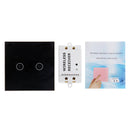 2 Ways Wireless Remote Control Light Touch Switch, Spectrum: 433.92MHz, Remote Control Distance: 30m(Black)