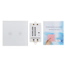 2 Ways Wireless Remote Control Light Touch Switch, Spectrum: 433.92MHz, Remote Control Distance: 30m(White)