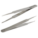 6 PCS Stainless Steel TS-10/ 11/ 12/ 13/ 14/ 15 Straight and Angled Tweezerses(Grey)