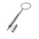 3 in 1 Repair Kit Key Ring with 3 Screwdrivers: Cross 1.5, Straight 1.5,Star Nut M2.5 for Smart Phone, Watches,Glasses(Silver)